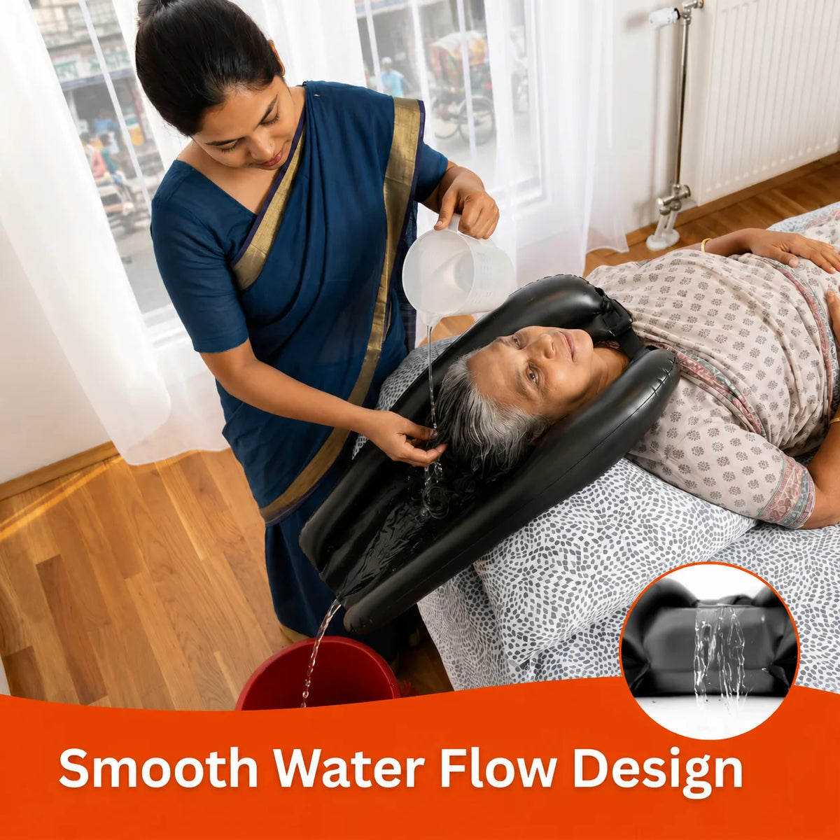 CleaniFlow™ ইনফ্লেটেবল হেড-ওয়াশ বেসিন